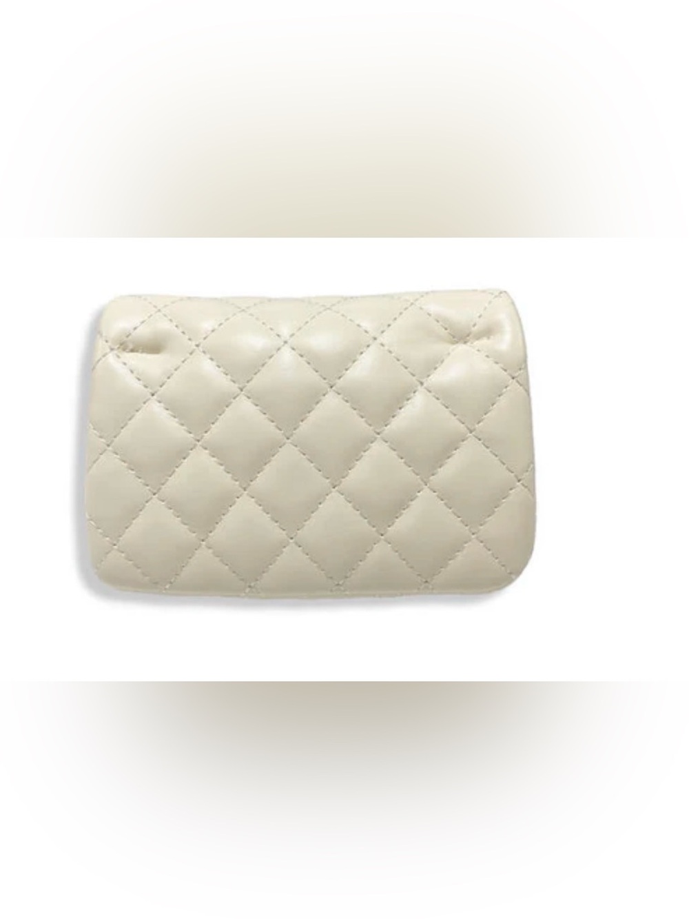 NWT Doe A Dear Girls Youth Quilted Patent Crossbody Bag Gold Chain Cream Color - Picture 3 of 6